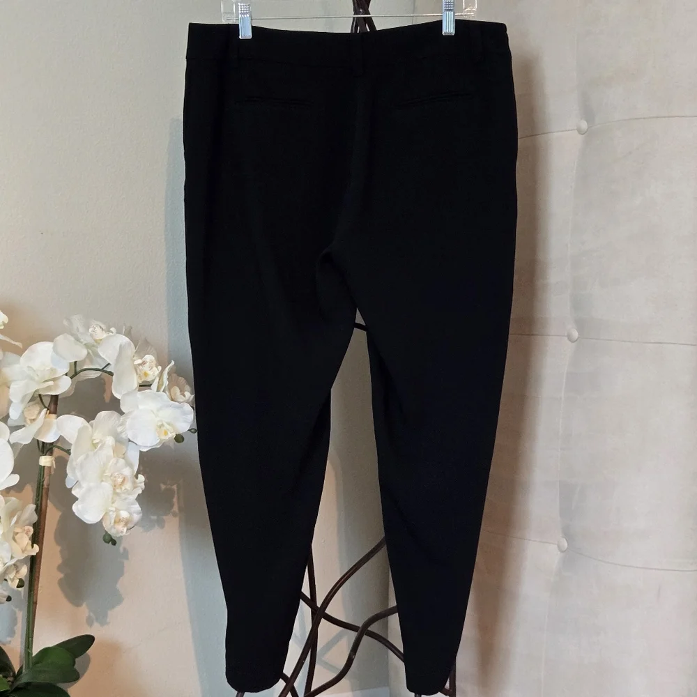 Eileen Fisher Petite Black Dress Pants, Straight-Leg, Zip Front, 4 Pockets 78121 - Picture 2 of 8